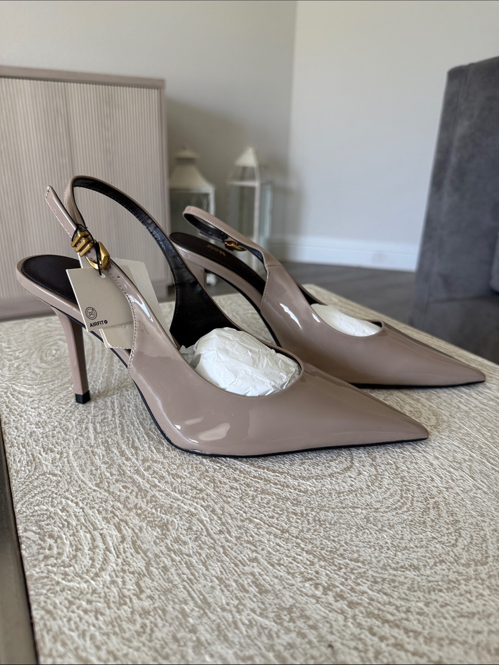 Zara Nude Sling Back Pump